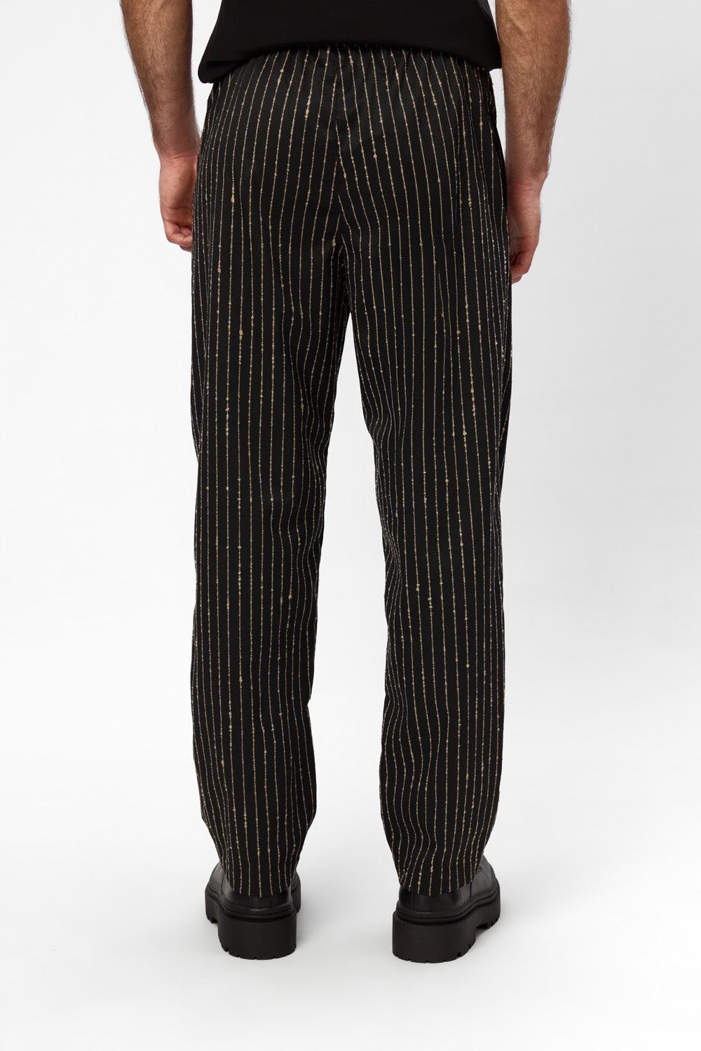 247 black striped cloth pants