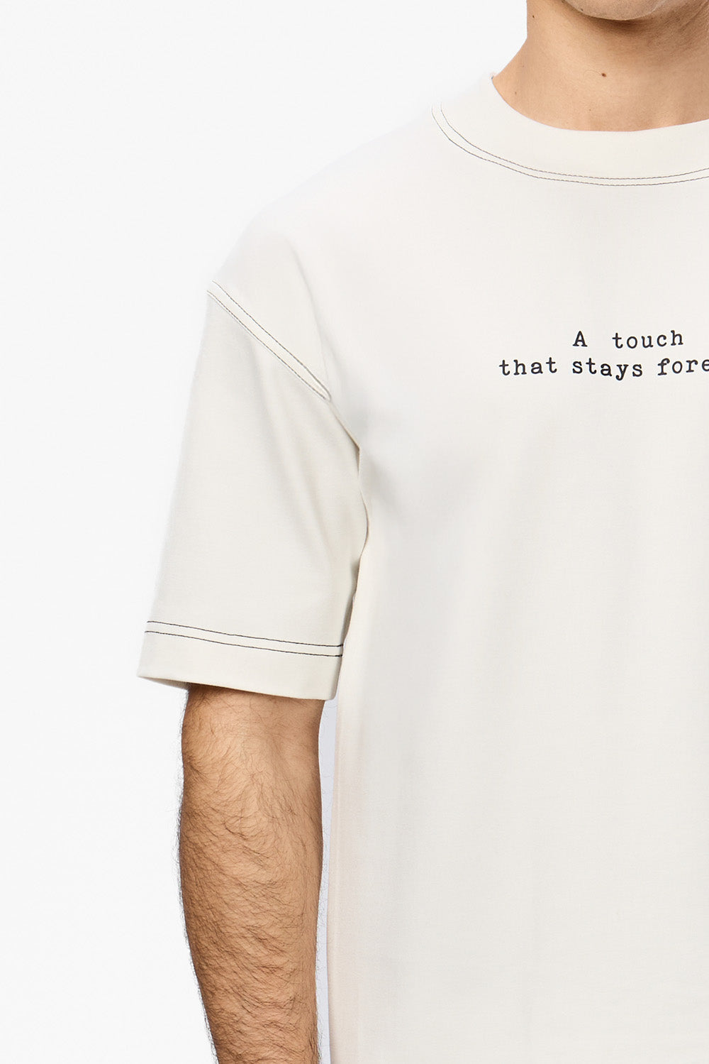 Tricou Off-White cu imprimeu A Touch Forever