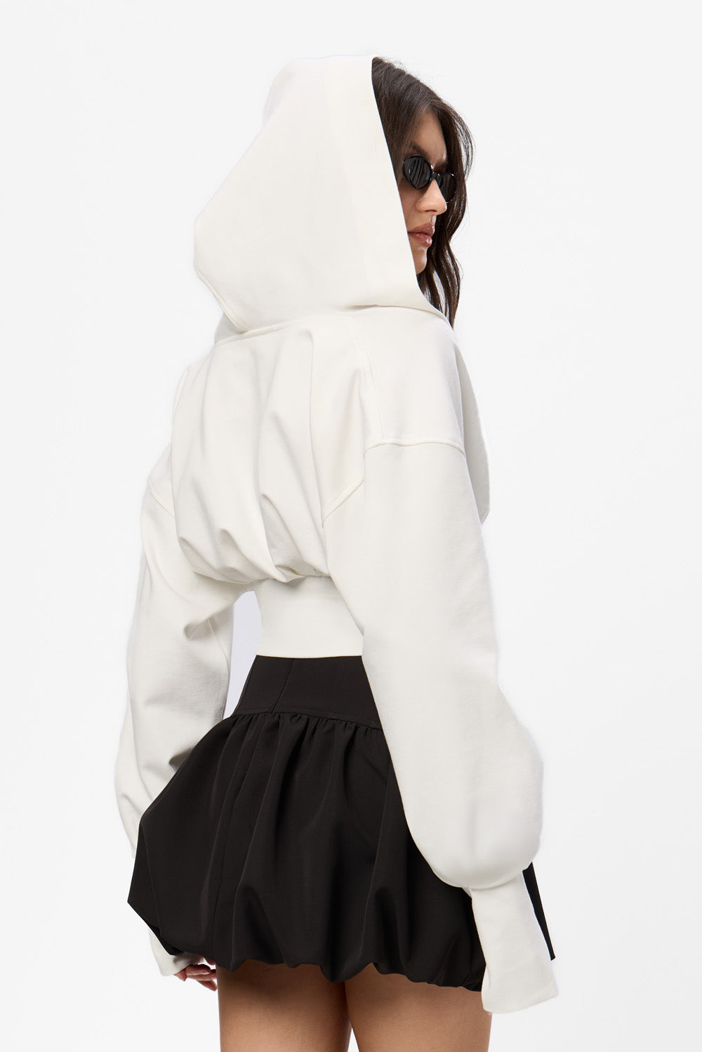 Hanorac off-white cu corset si dantela Karol V2