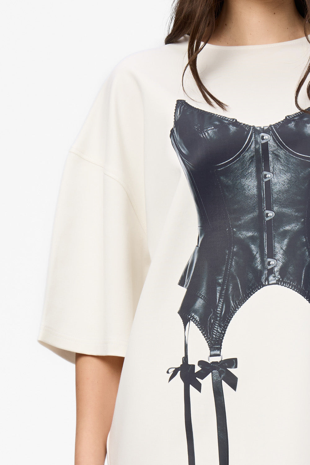 Kyoto Corset printed Off-White Dress