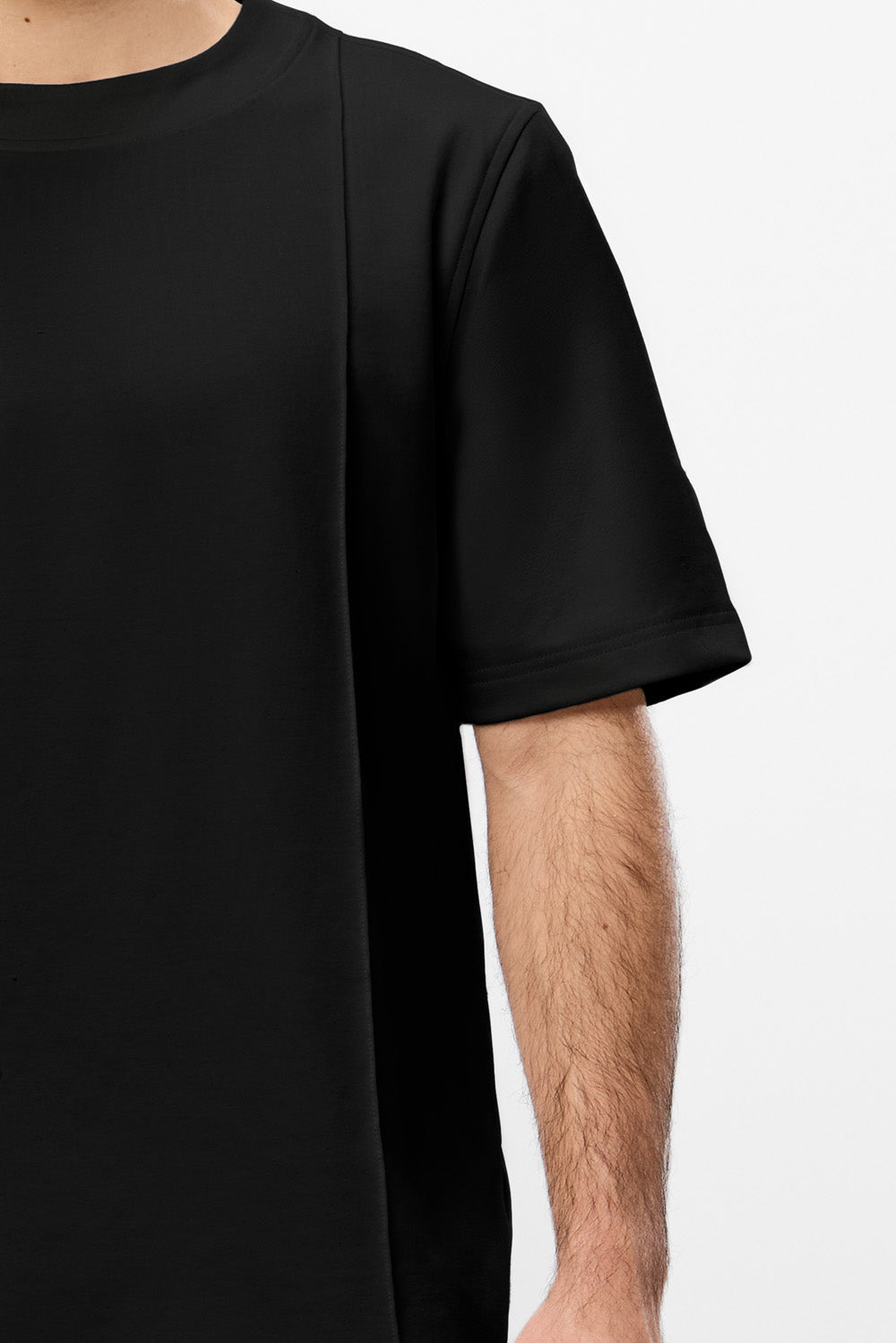 Tricou negru cu cusatura decorativa Khan V2