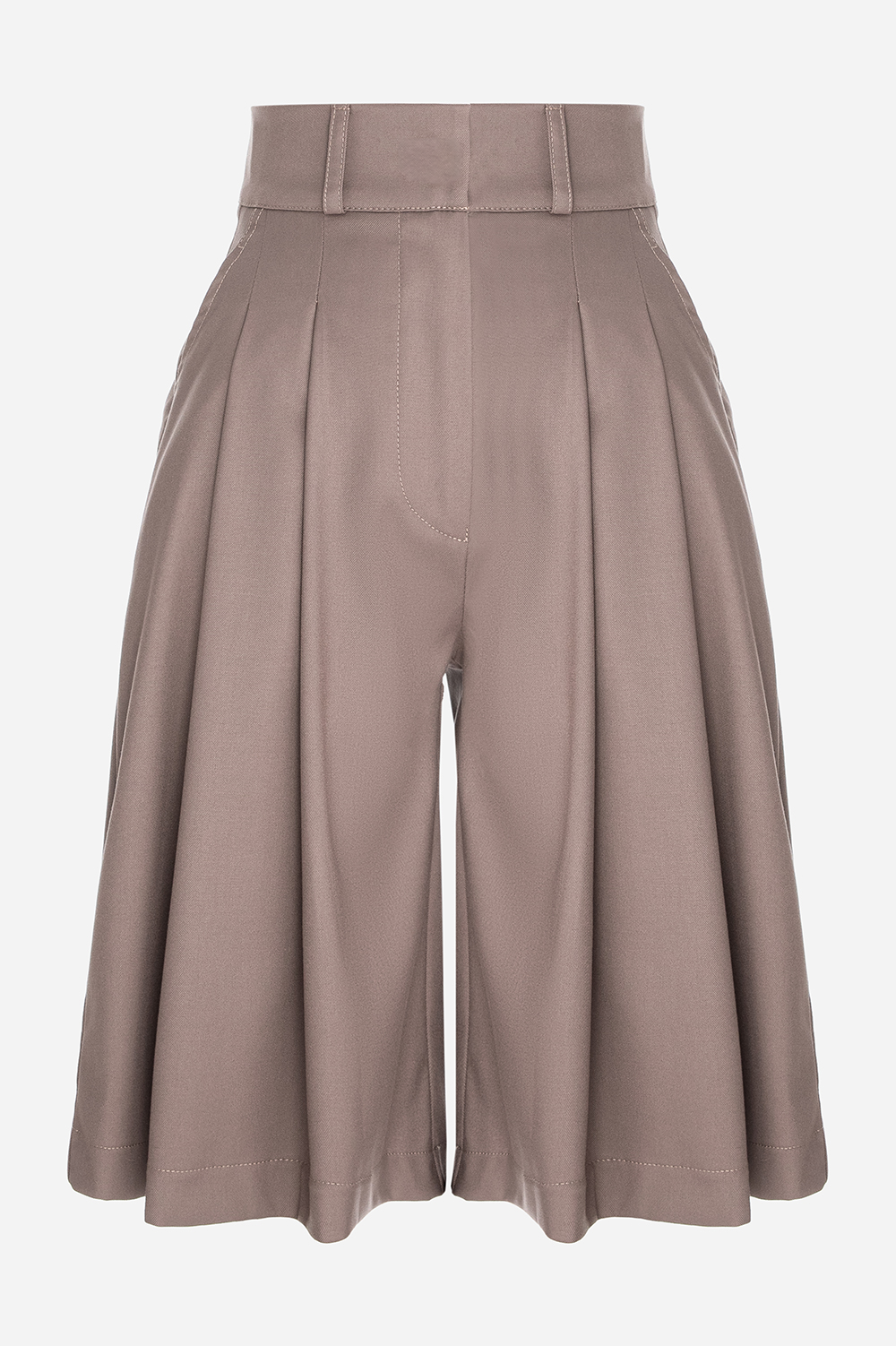 Pantalon bej scurti din stofa Kimi
