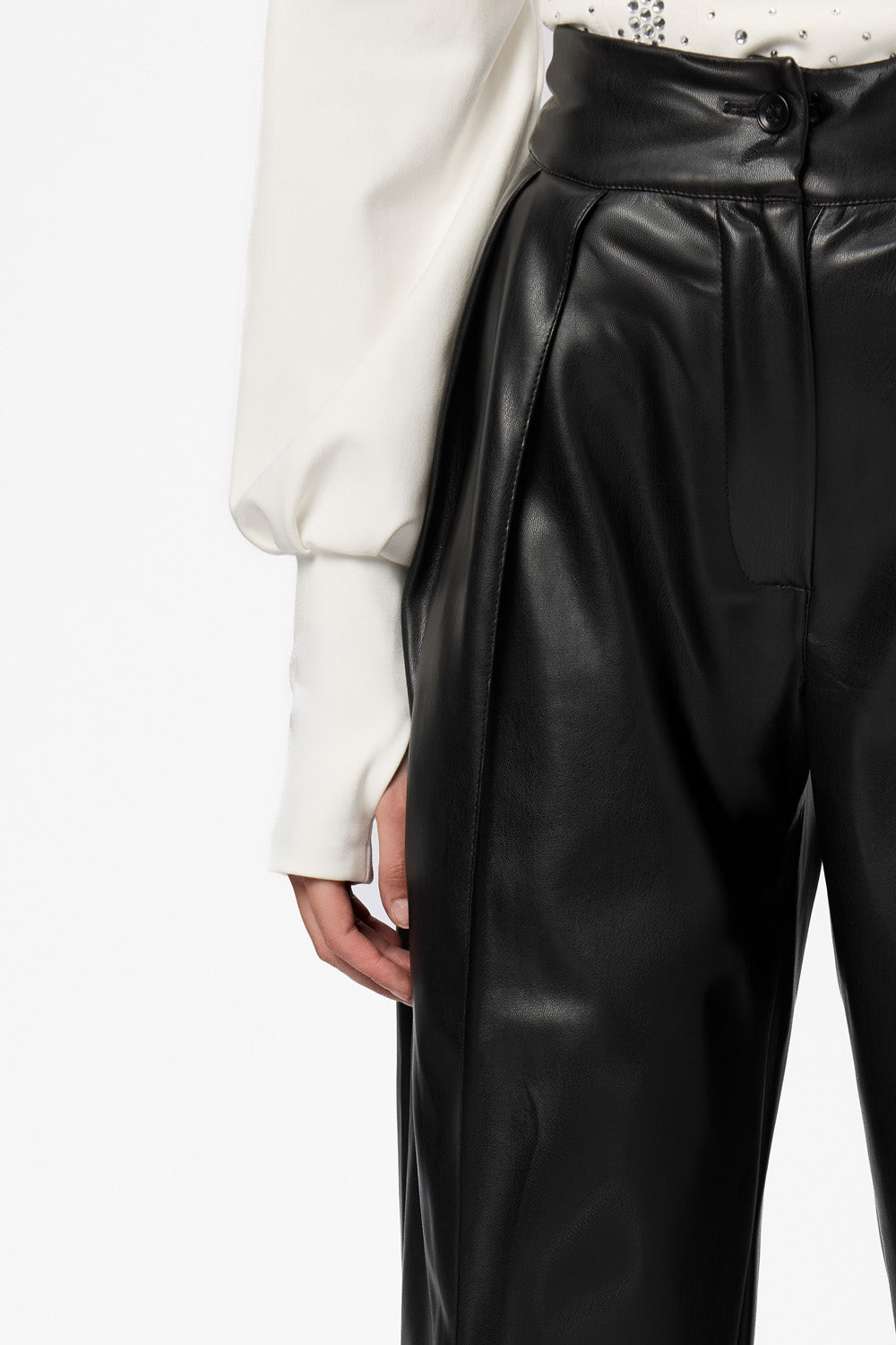 Kimi V2 Leather Black Pants