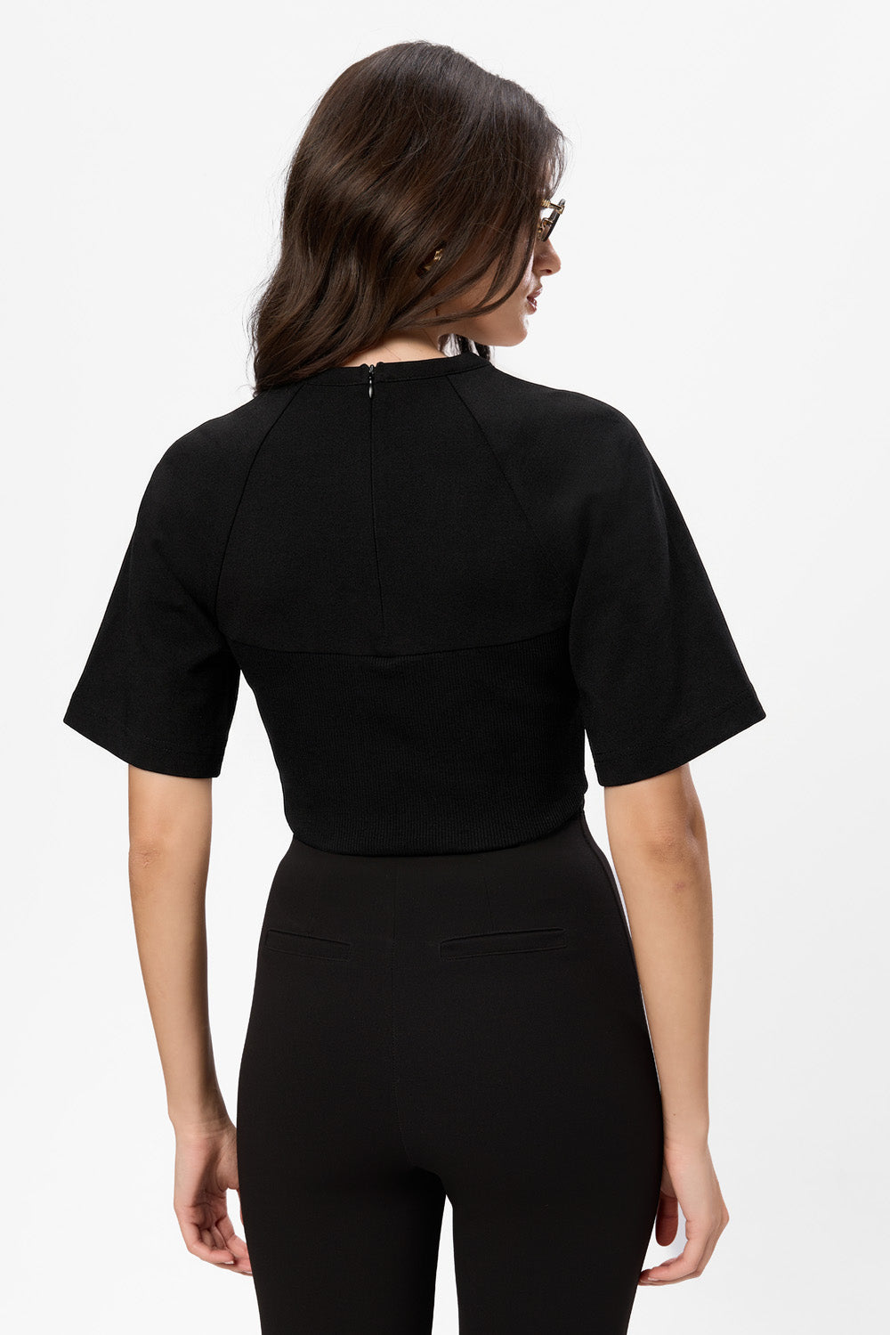 Top negru cu corset Contour