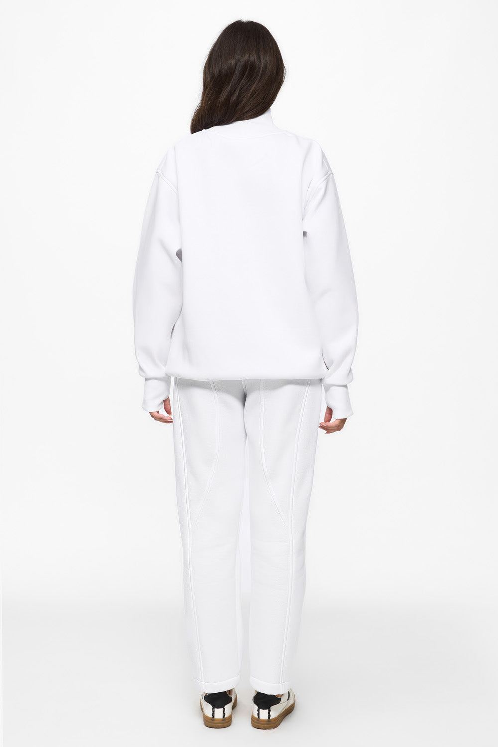 Kora White Stitched Pants