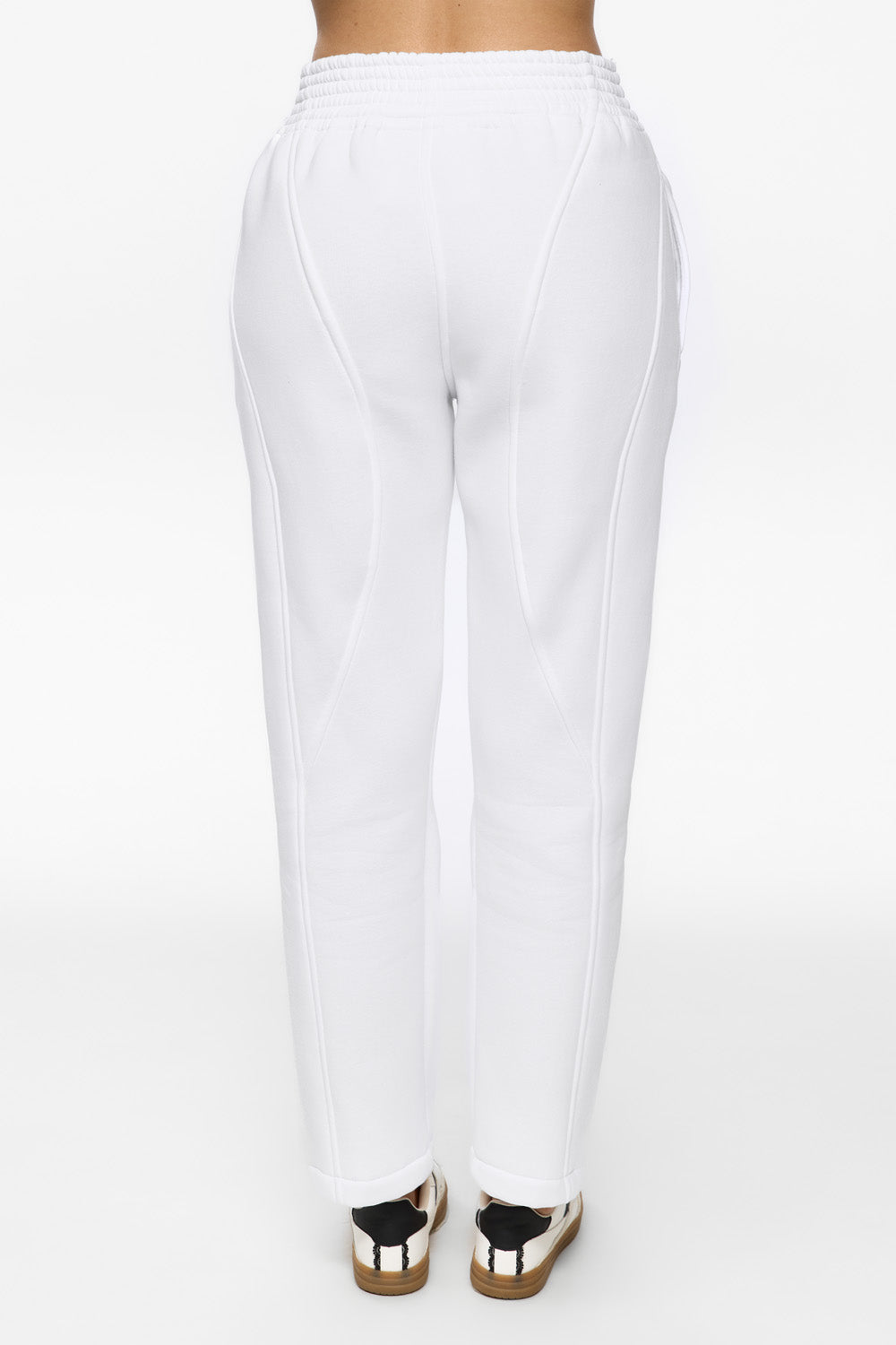 Kora White Stitched Pants