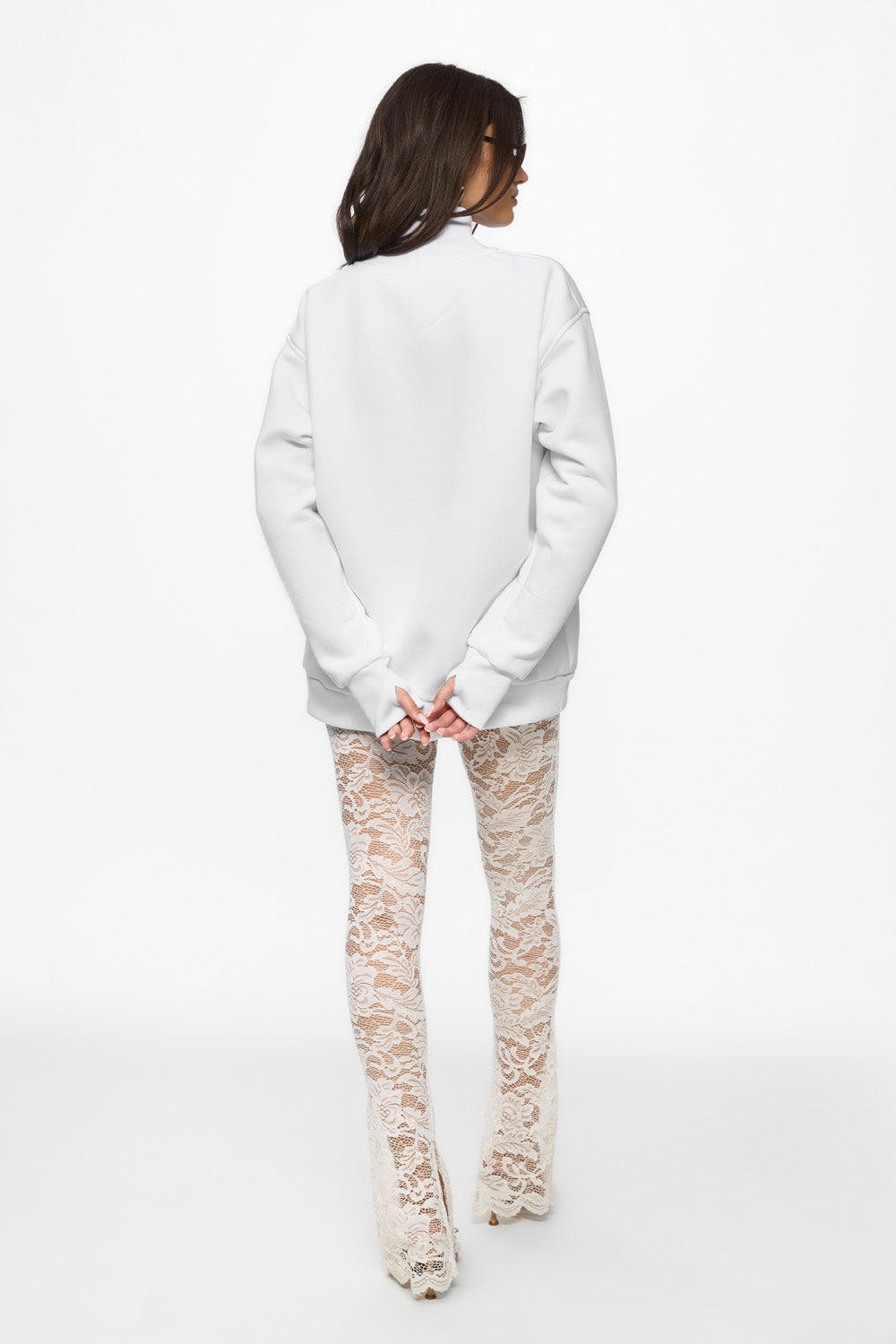 Kora White Stitched Corset fleece Turtleneck W