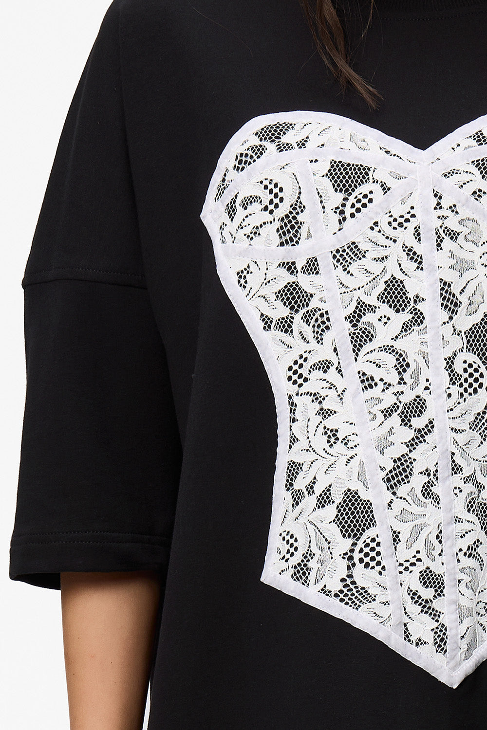 Rochie neagra cu corset cusut Silhouette