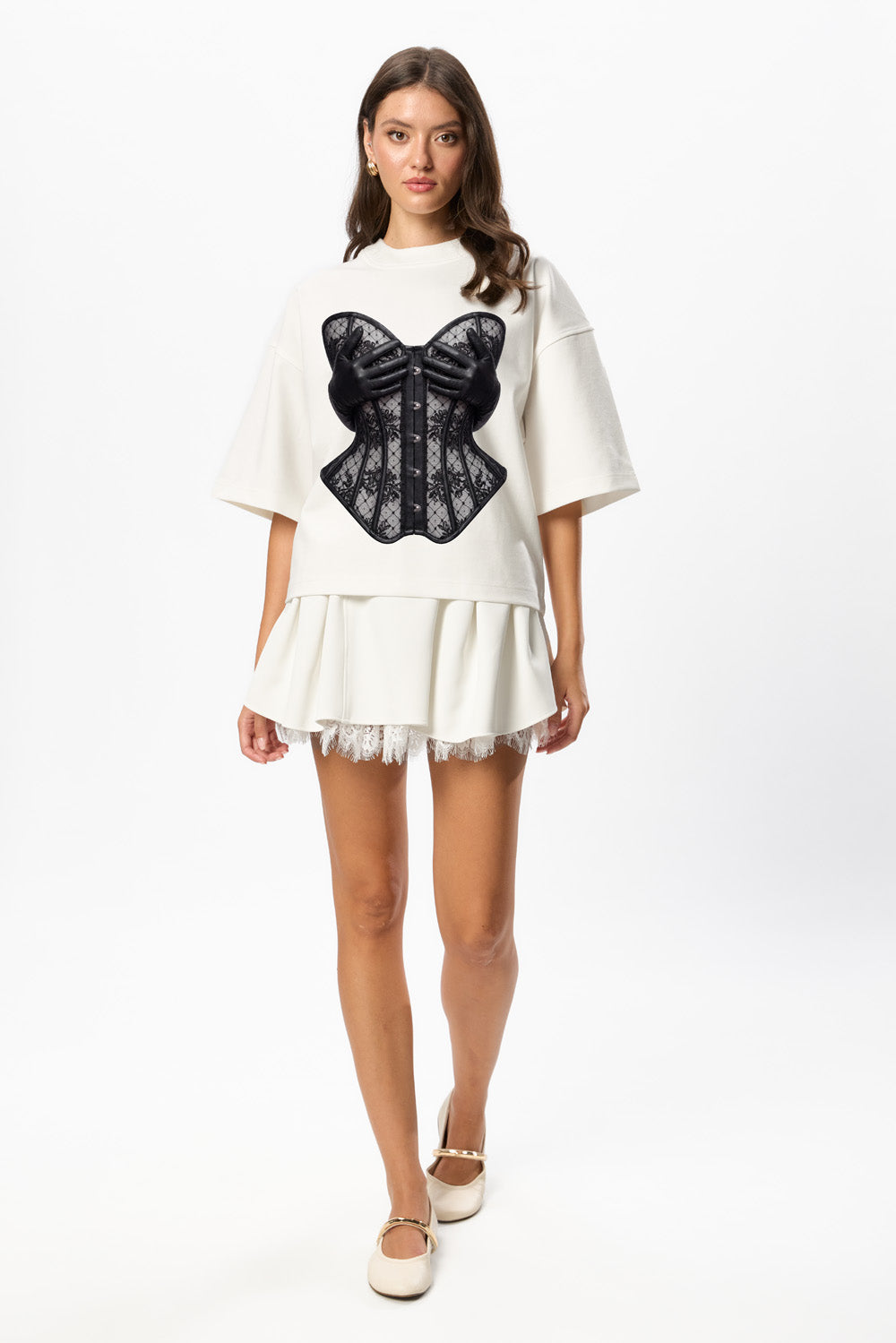 Leather Hands printed Off-White T-Shirt