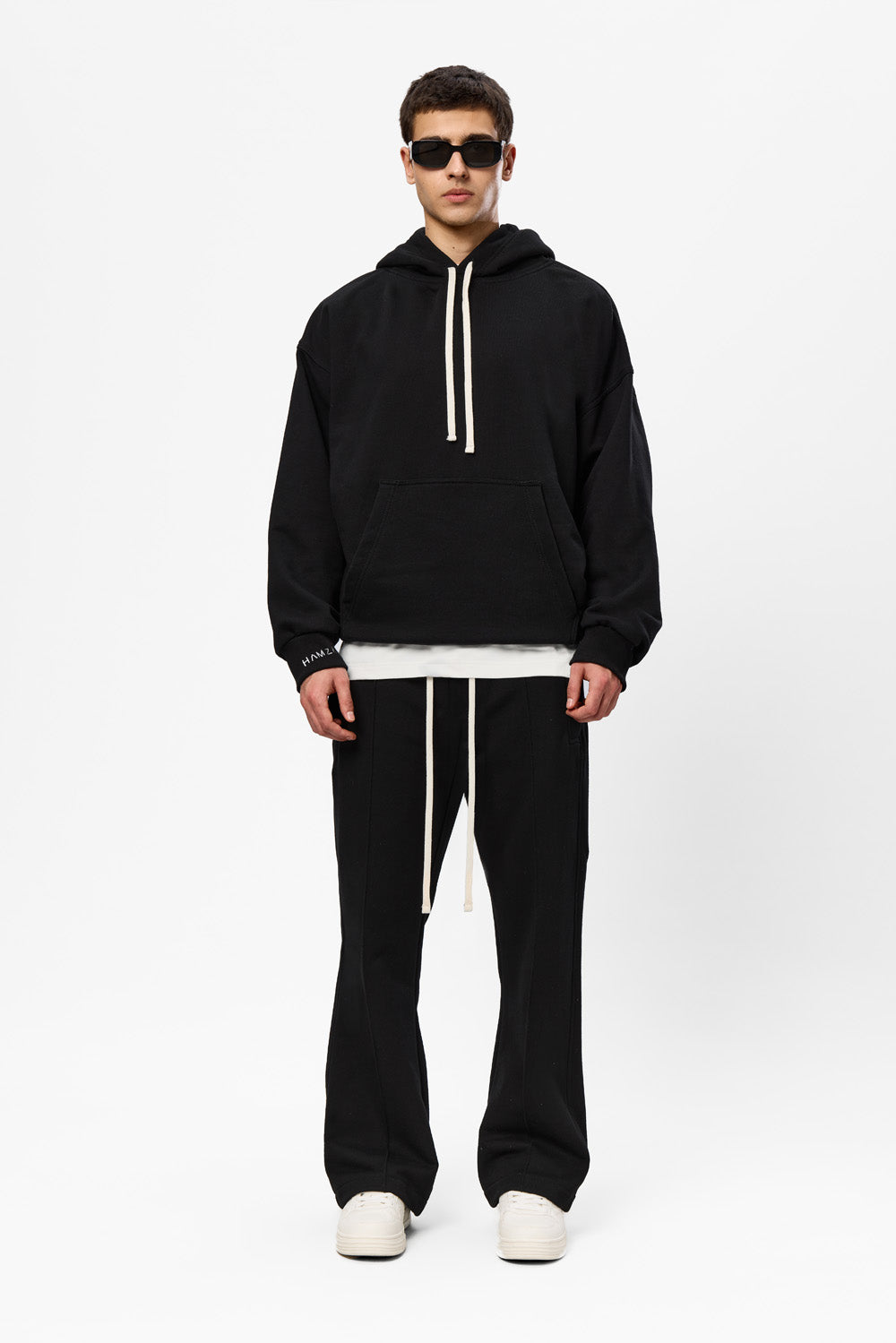 247 V2 flared Black Cotton Pants