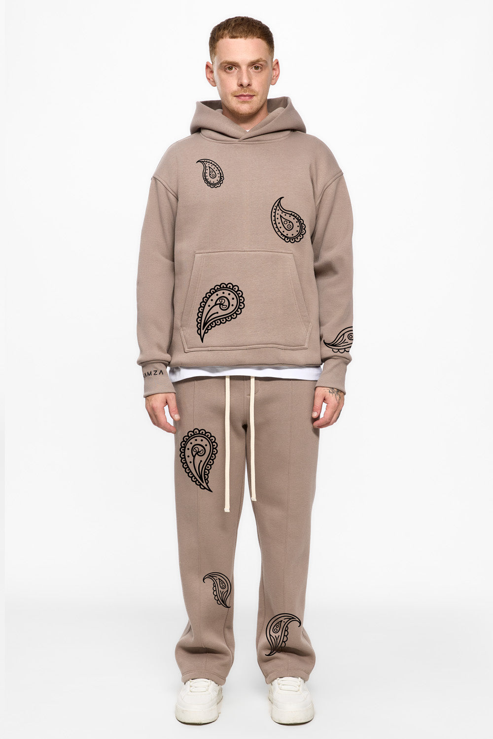 Bandana beige fleece Hoodie