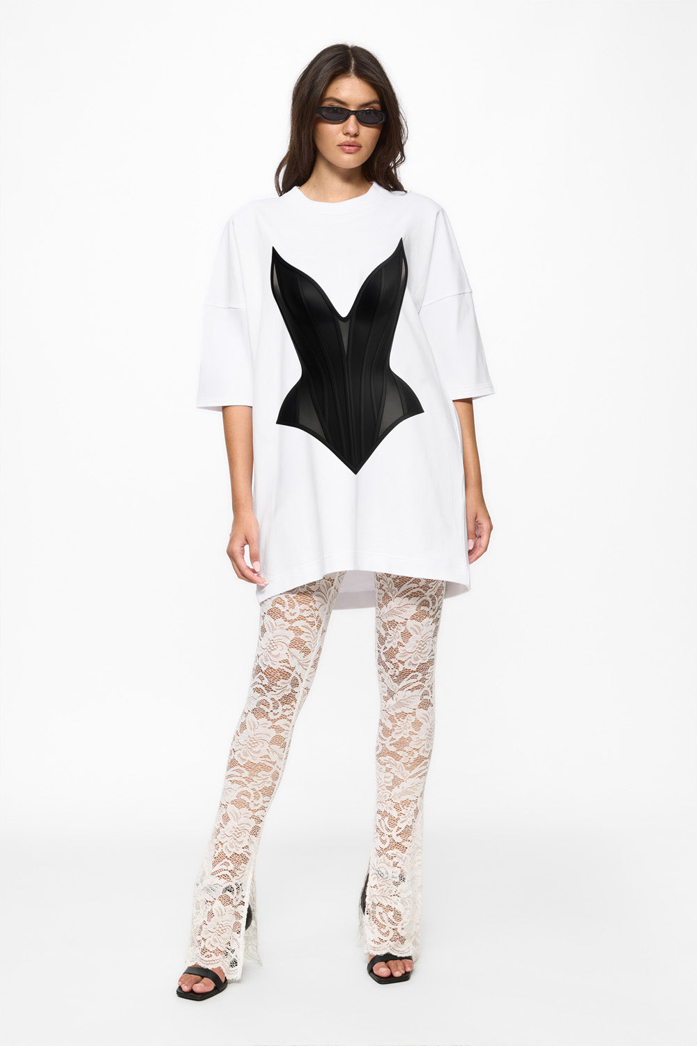 Tricou rochie cu imprimeu Contour
