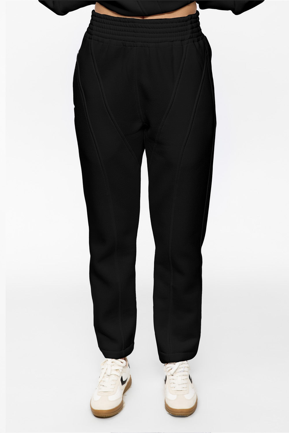 Pantaloni Kora cu cusături decorative | Femei | Negru | Stil Modern & Elegant | Confort & Funcționalitate | Atelier Hamza