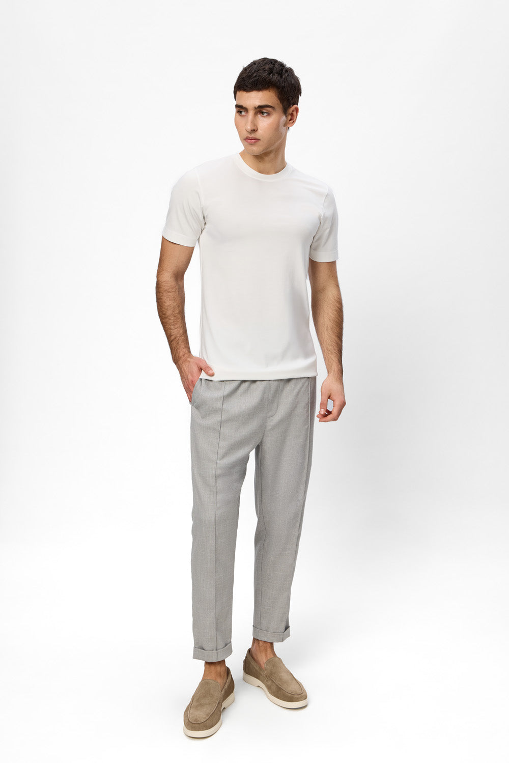 Tricou off-white fit Como