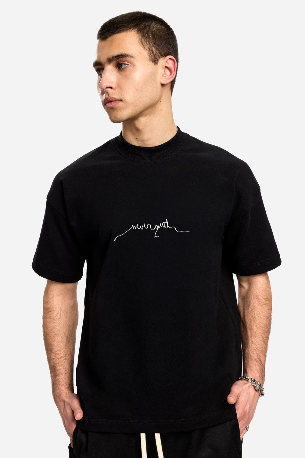 Tricou negru cu imprimeu Glory