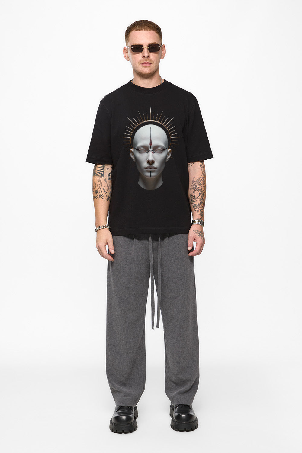 Monarh  Printed Black T-Shirt