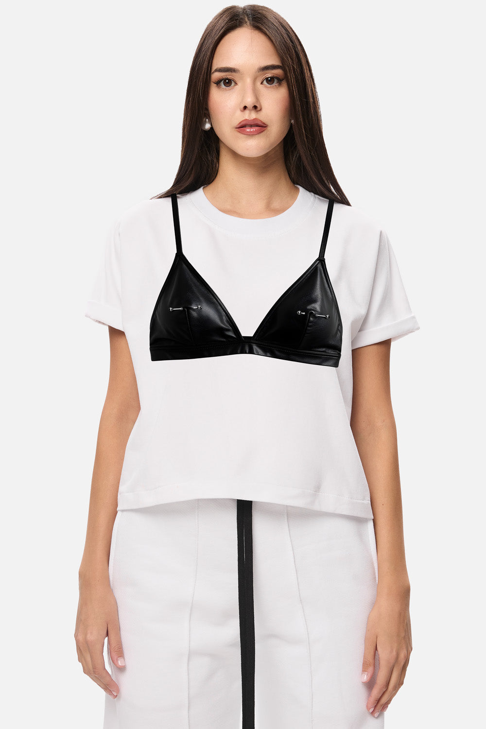 Tricou cu imprimeu Skin| Femei | Alb | Stil Modern & Elegant | Confort & Funcționalitate | Atelier Hamza