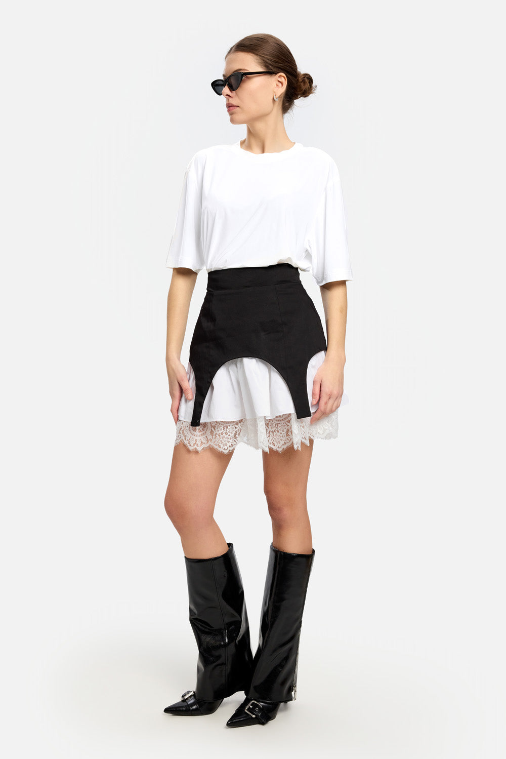 Fusta neagra cu portjartiere Black Swan