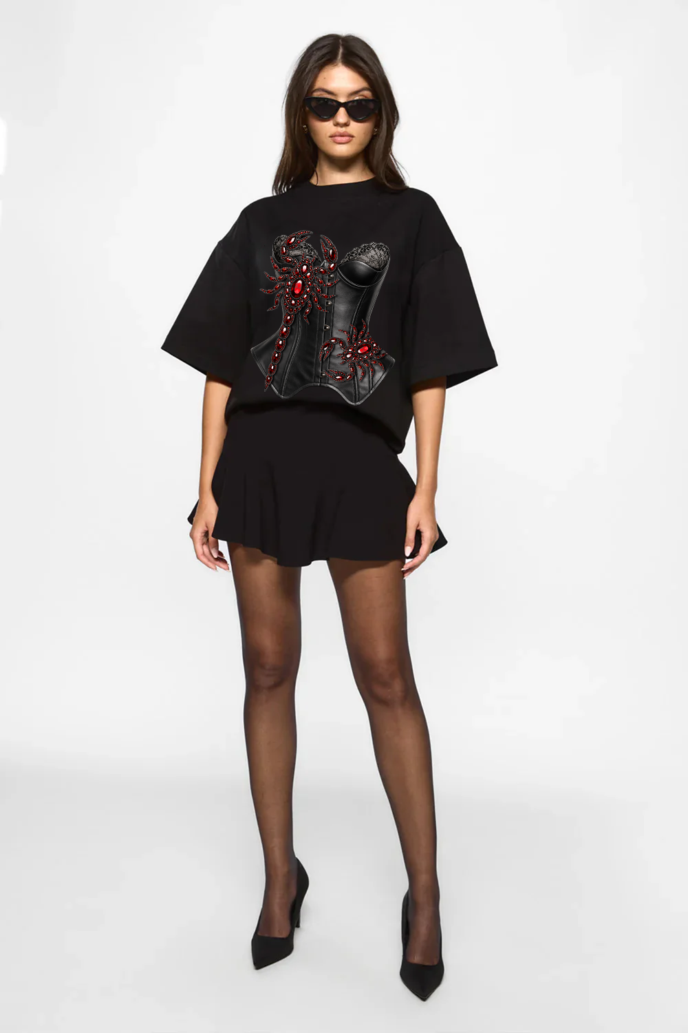 Tricou negru cu imprimeu Scorpion