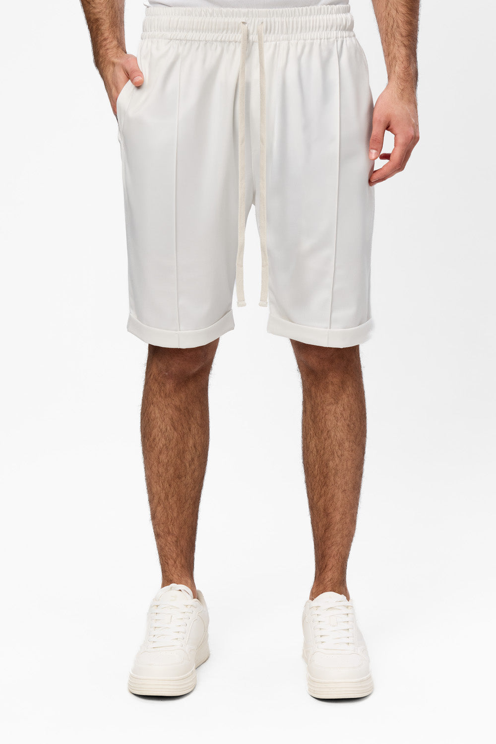 Thomas Off-White Cloth Shorts - Hamza