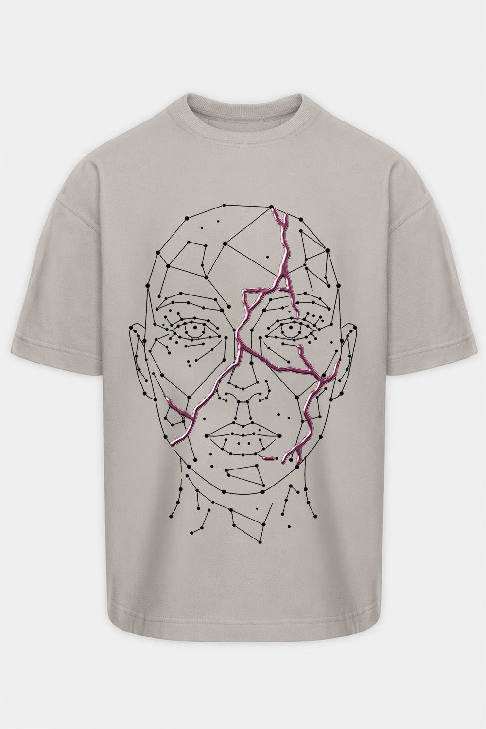 Tricou gri cu imprimeu Ginza