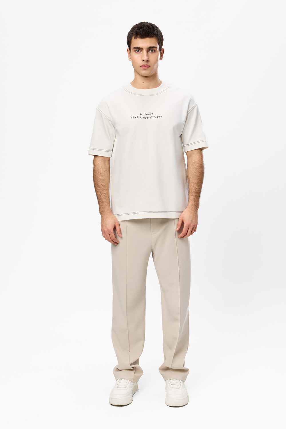 Tricou Off-White cu imprimeu A Touch Forever