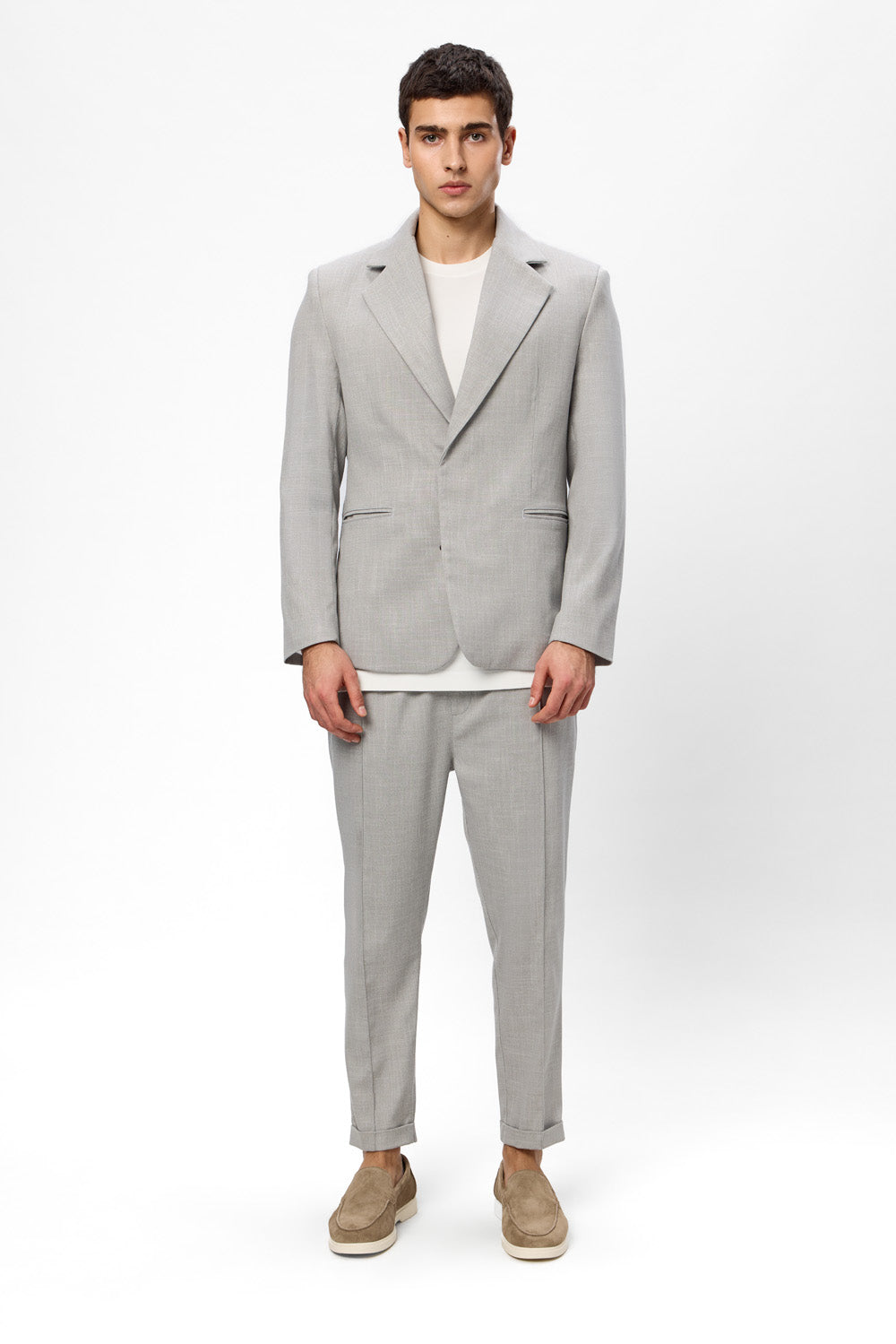 Thom Grey Melange Cloth Pants