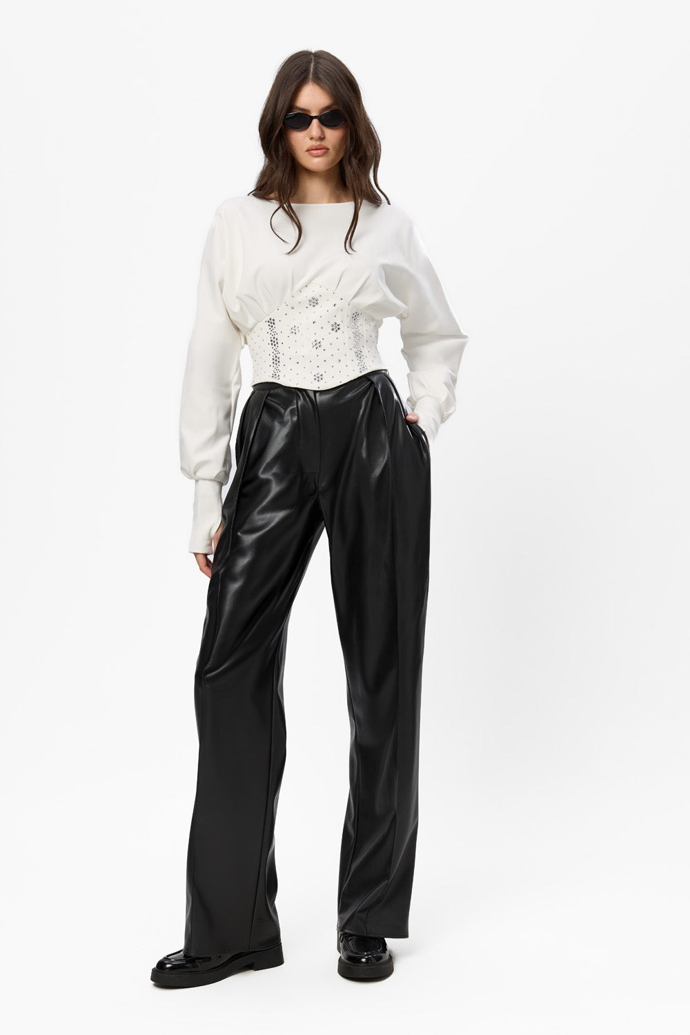 Kimi V2 Leather Black Pants