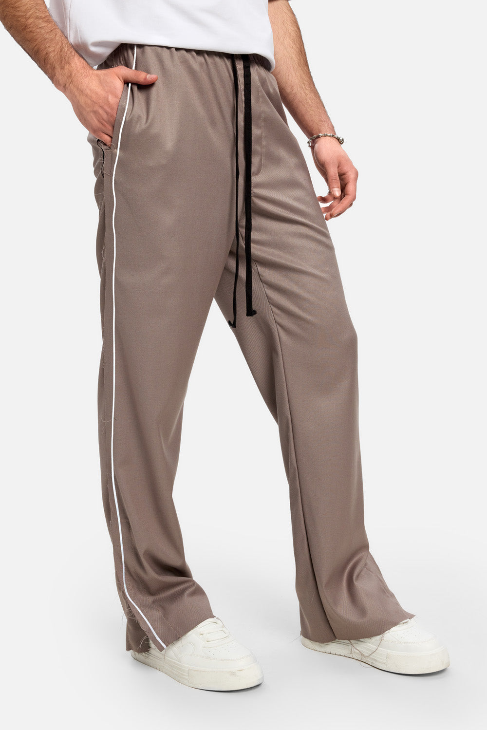 Pantaloni Rud despicati | Bărbați | Bej | Stil Modern & Elegant | Confort & Funcționalitate | Atelier Hamza