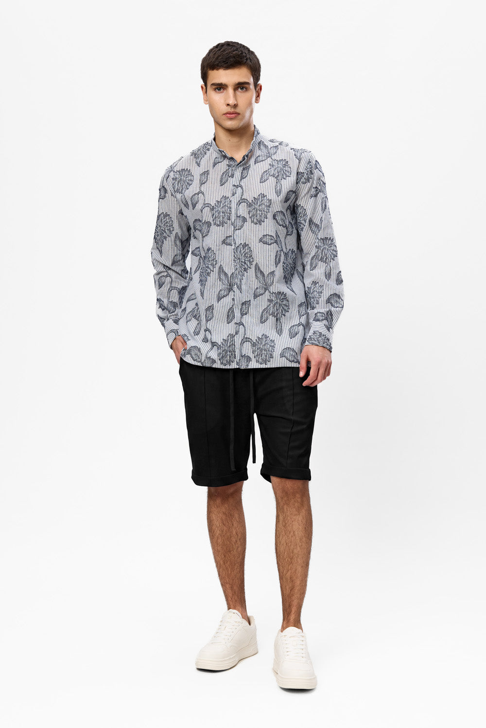 Thomas Black Cloth Shorts