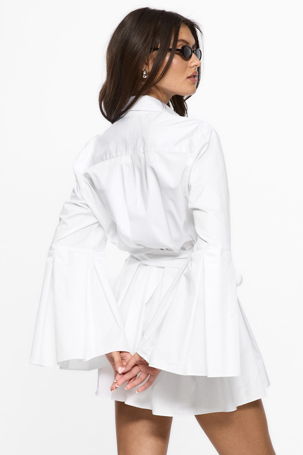 Elis White Mini Shirt-Dress