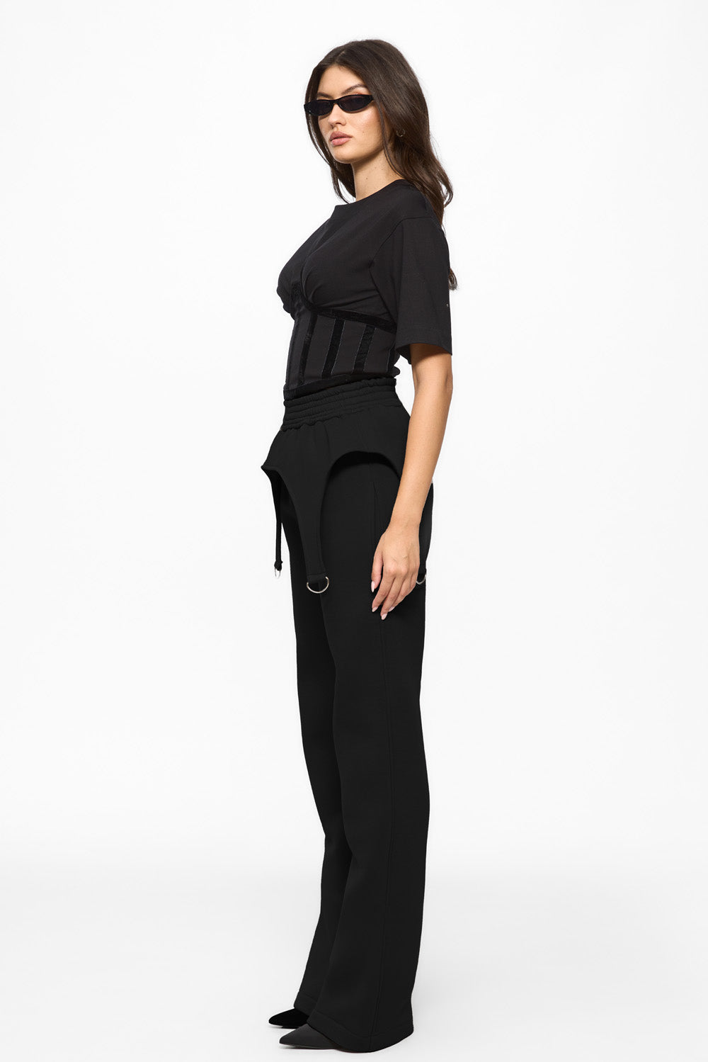 Marsilia Black Corset Velvet Top