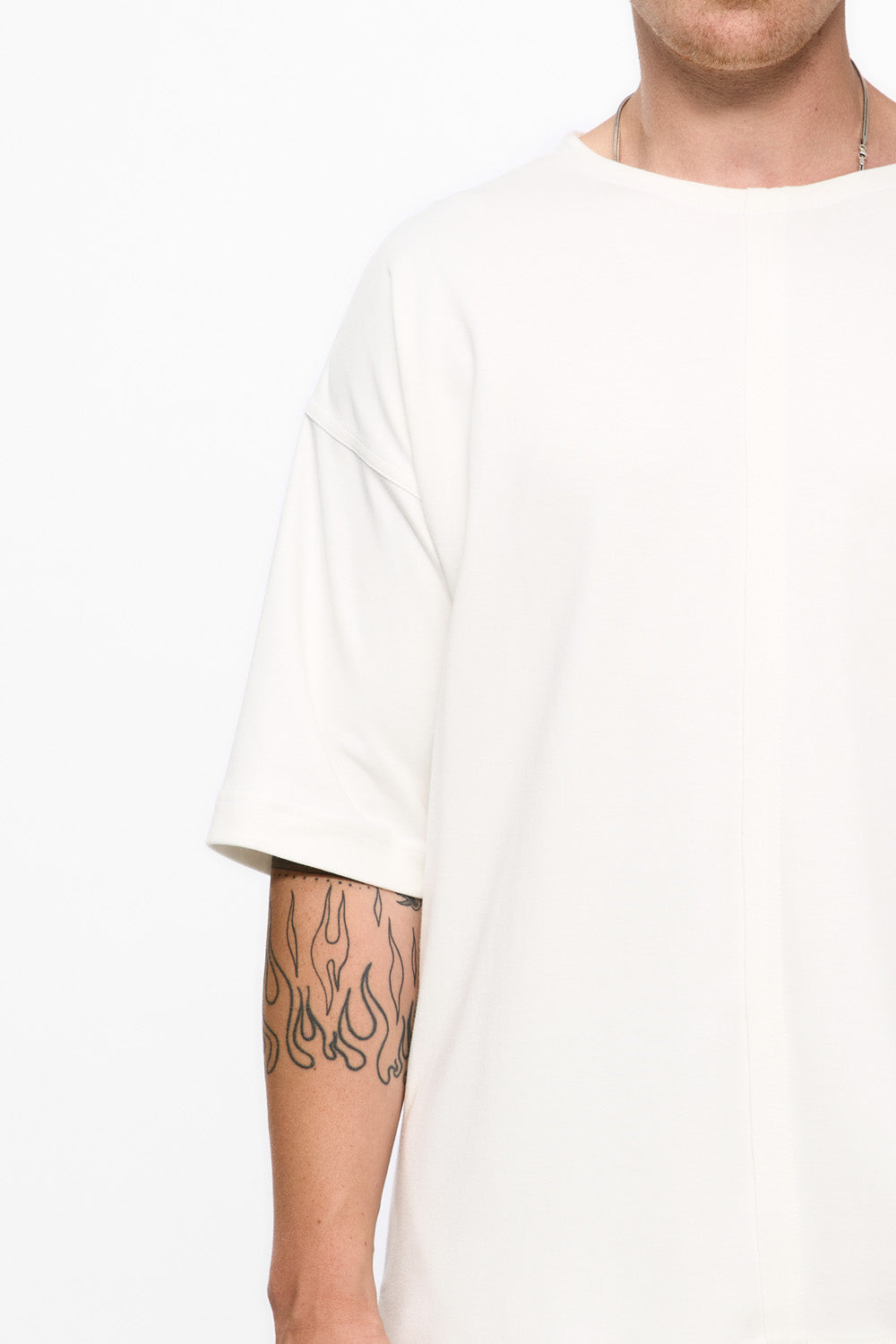 Tricou alb foarte fin Interlock