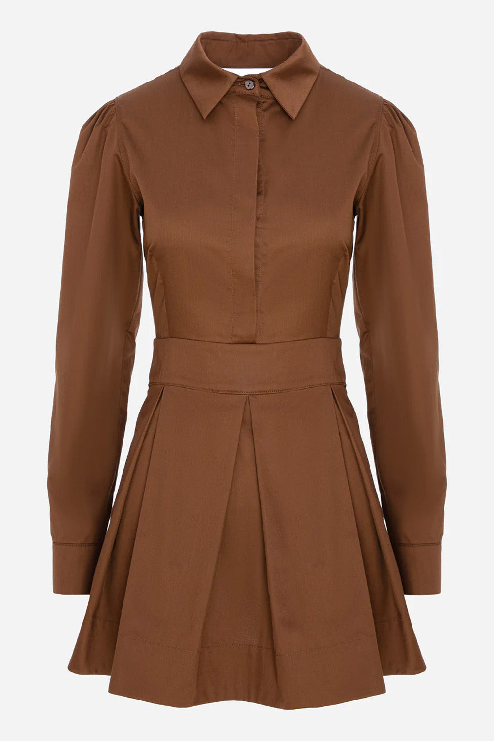 Amis Brown Poplin Mini Dress