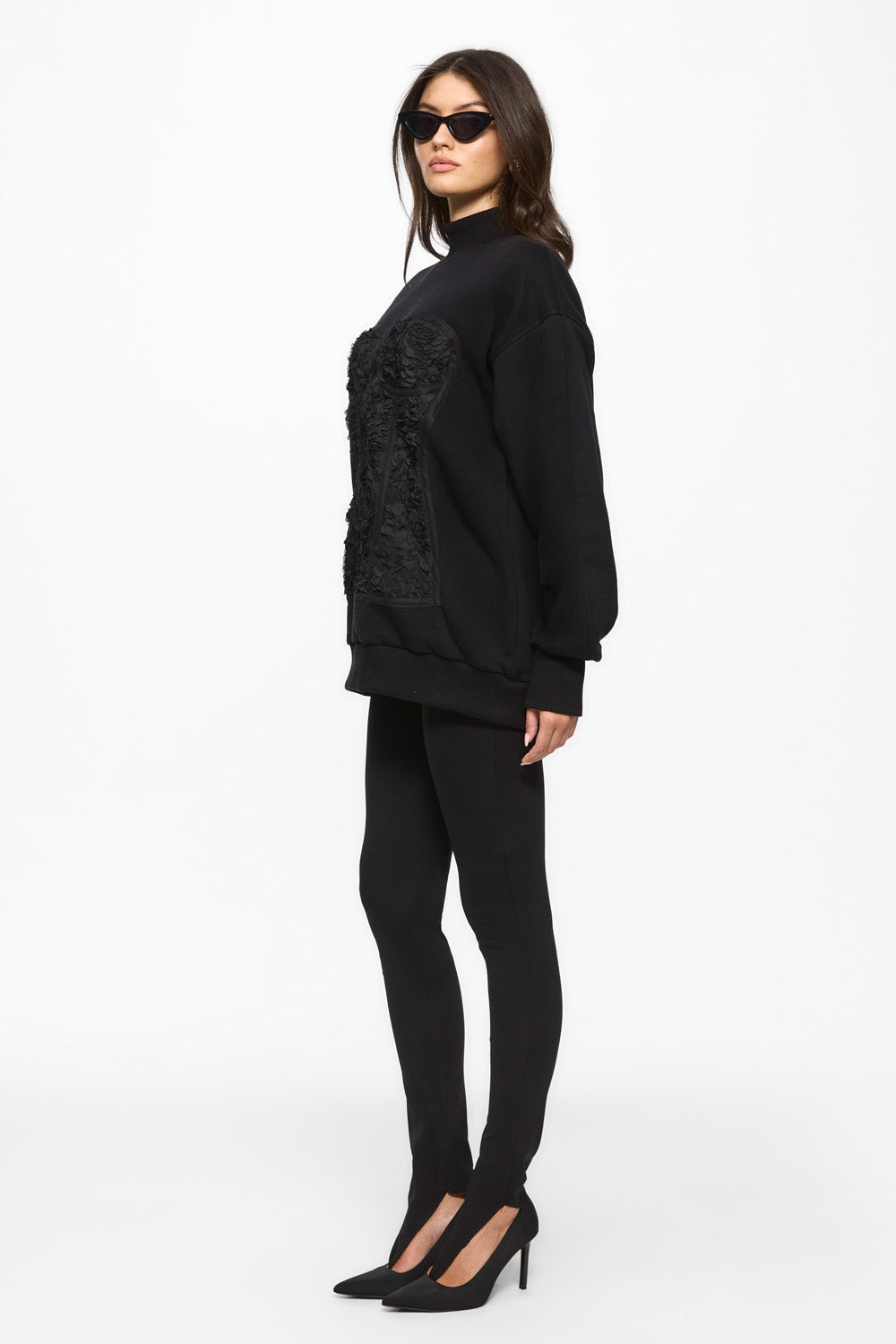 Helancă neagră flausata Kora Rose