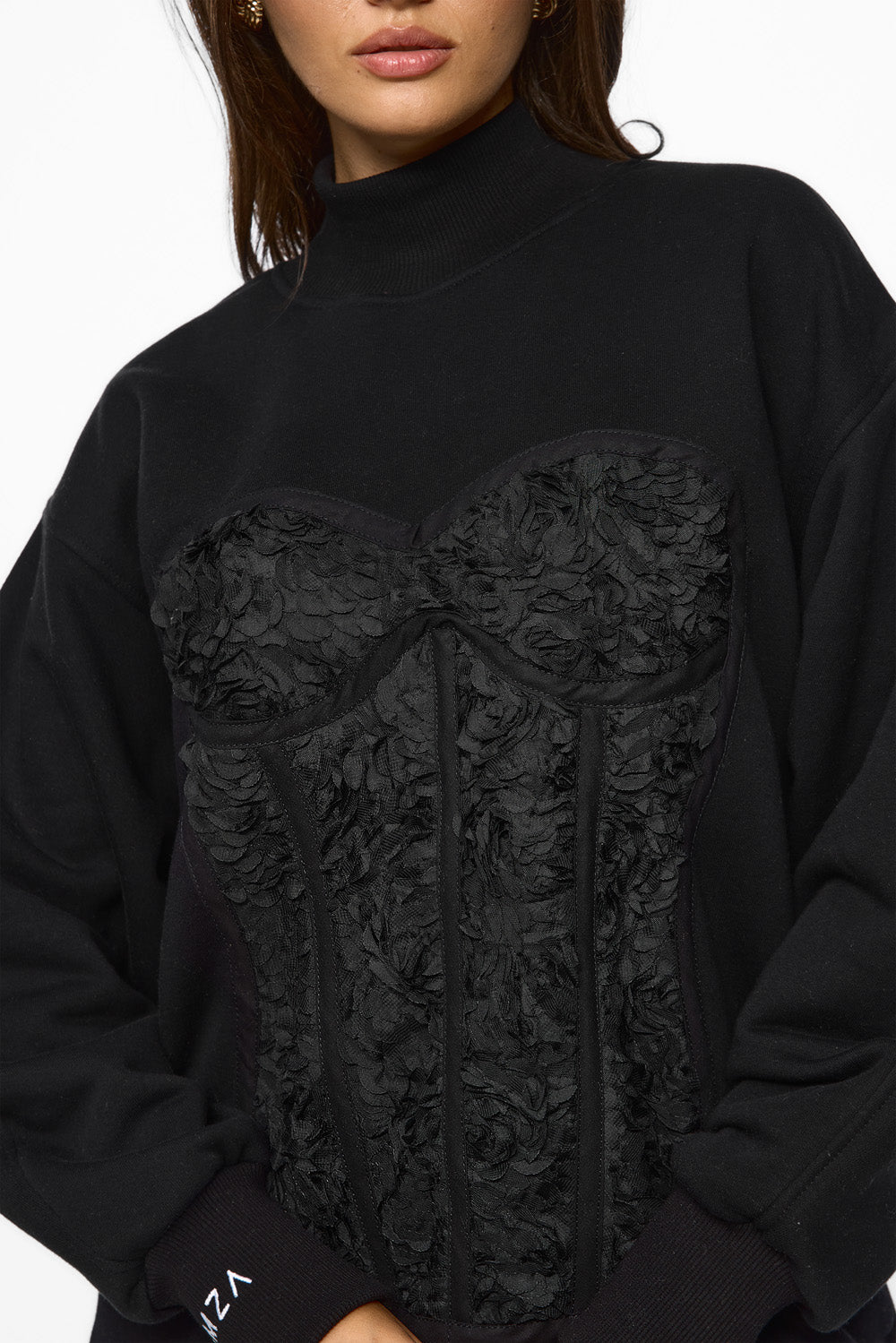 Helancă neagră flausata Kora Rose