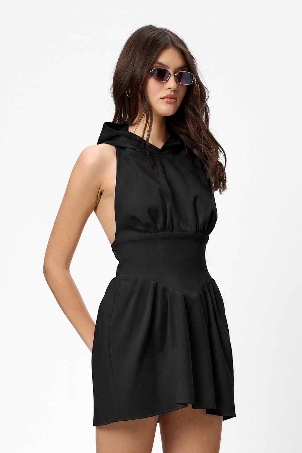 Franci Riana Black Hoodie-Dress