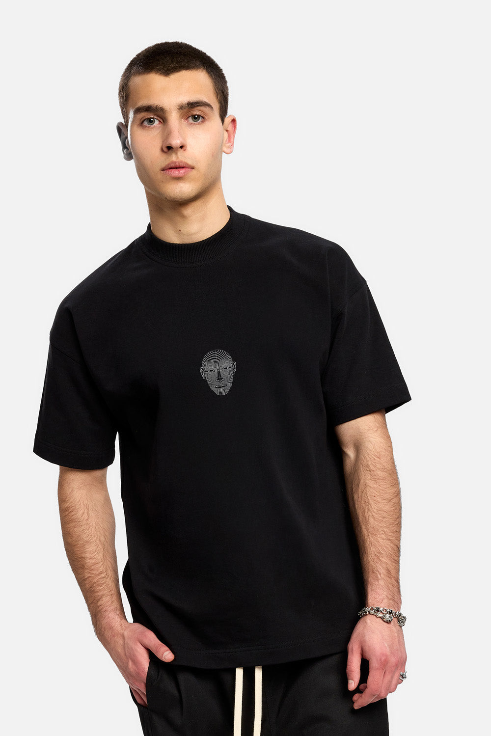 Circle Printed Black T-Shirt