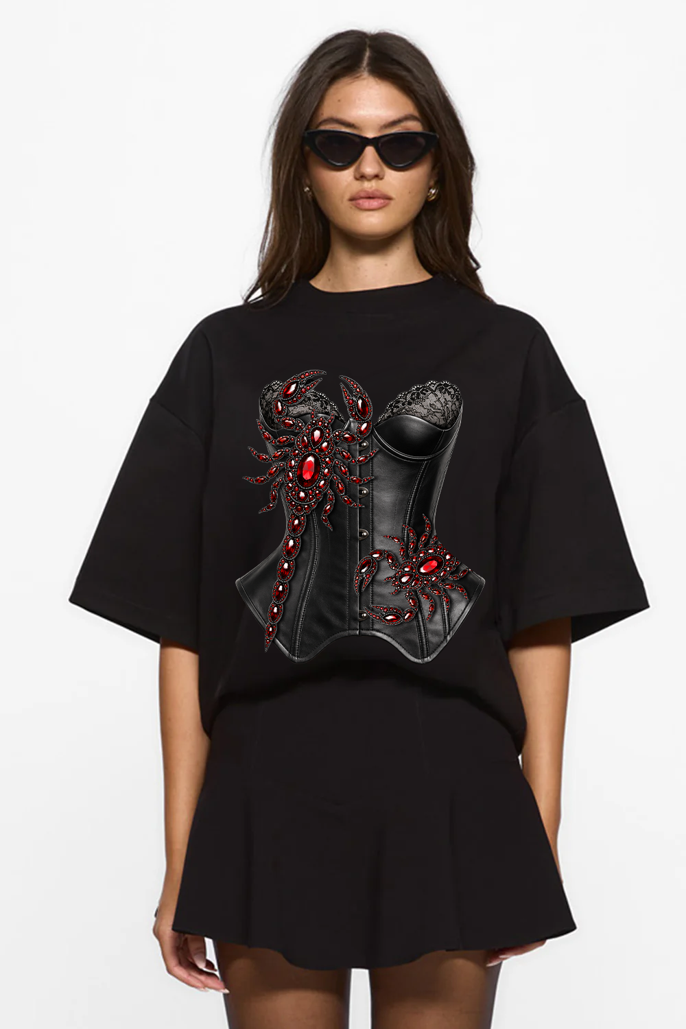 Tricou negru cu imprimeu Scorpion