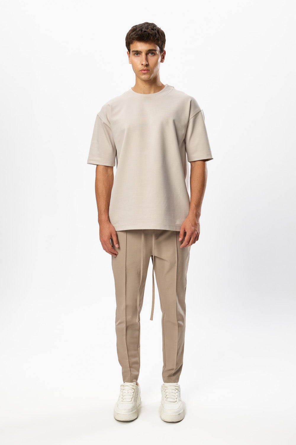 Pantaloni bej din stofa cu lana Thom V3