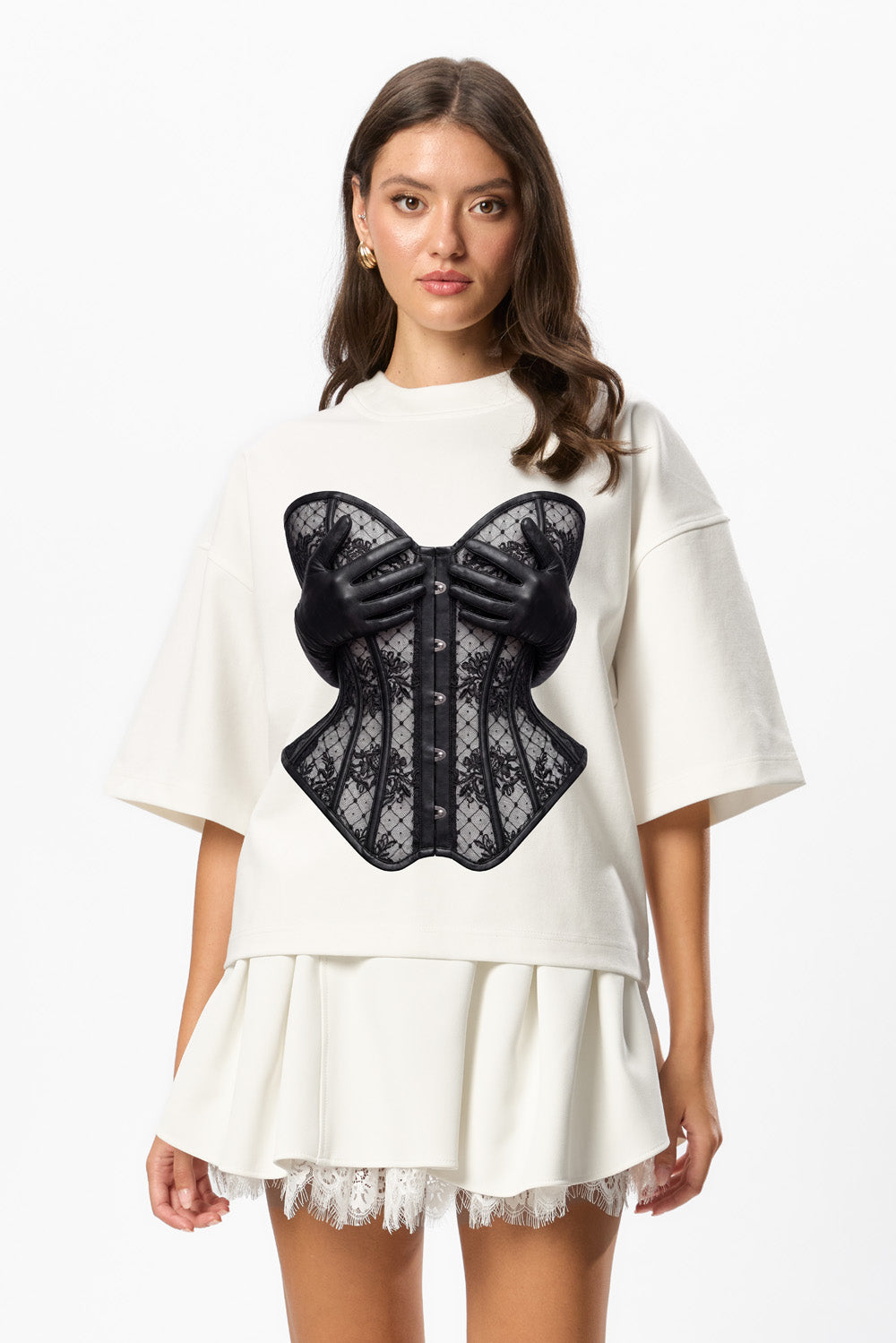 Leather Hands printed Off-White T-Shirt