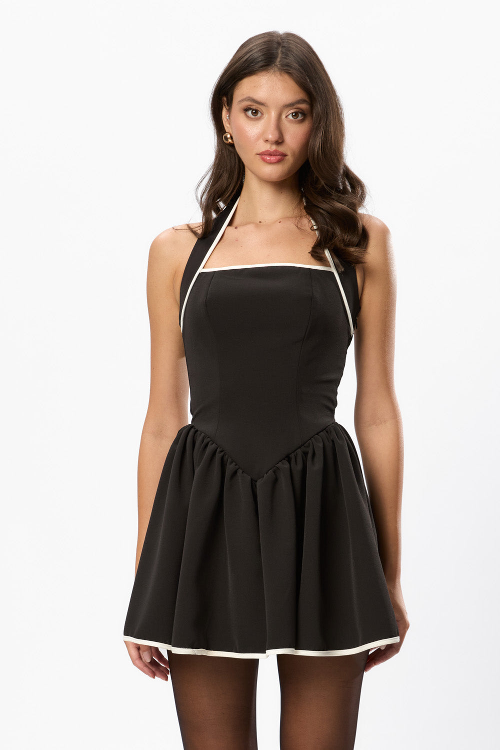 Rochie Neagra din Stofa Aurora