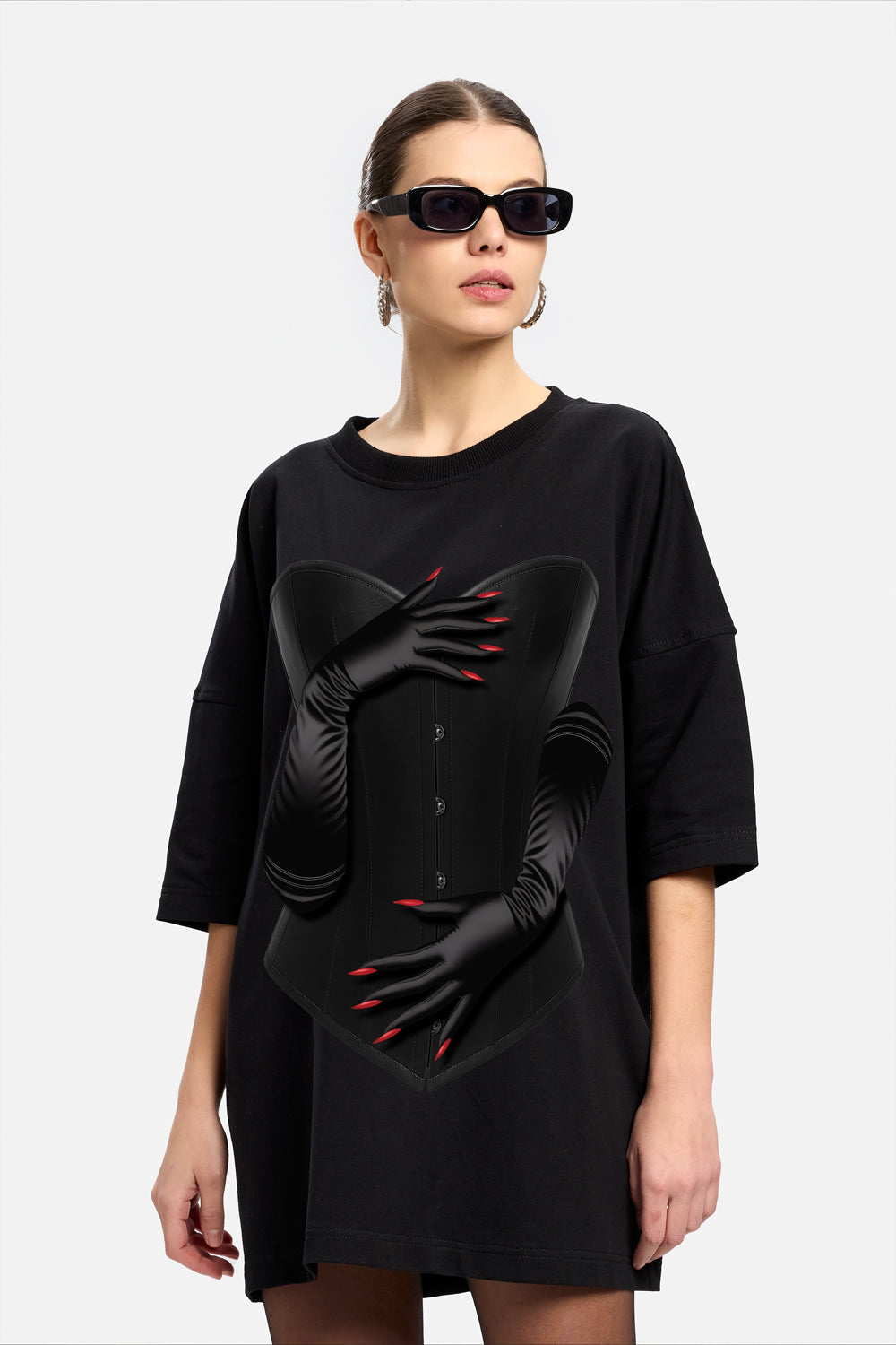 Rochie neagra cu imprimeu Noir