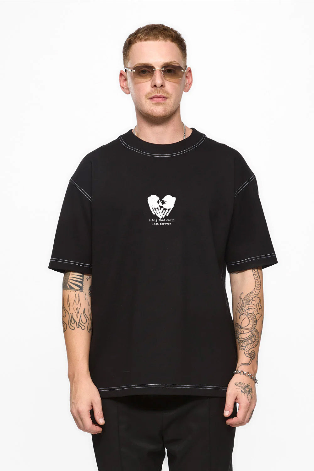 Tricou Negru cu imprimeu Valentines