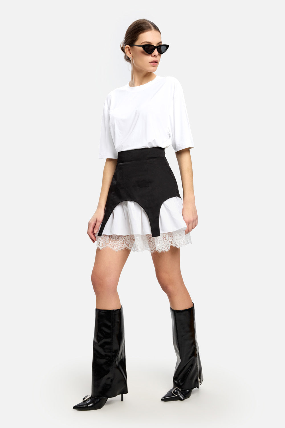Fusta neagra cu portjartiere Black Swan