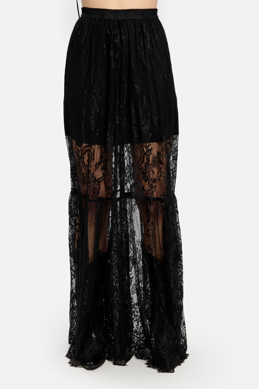 Snowflake black laces skirt