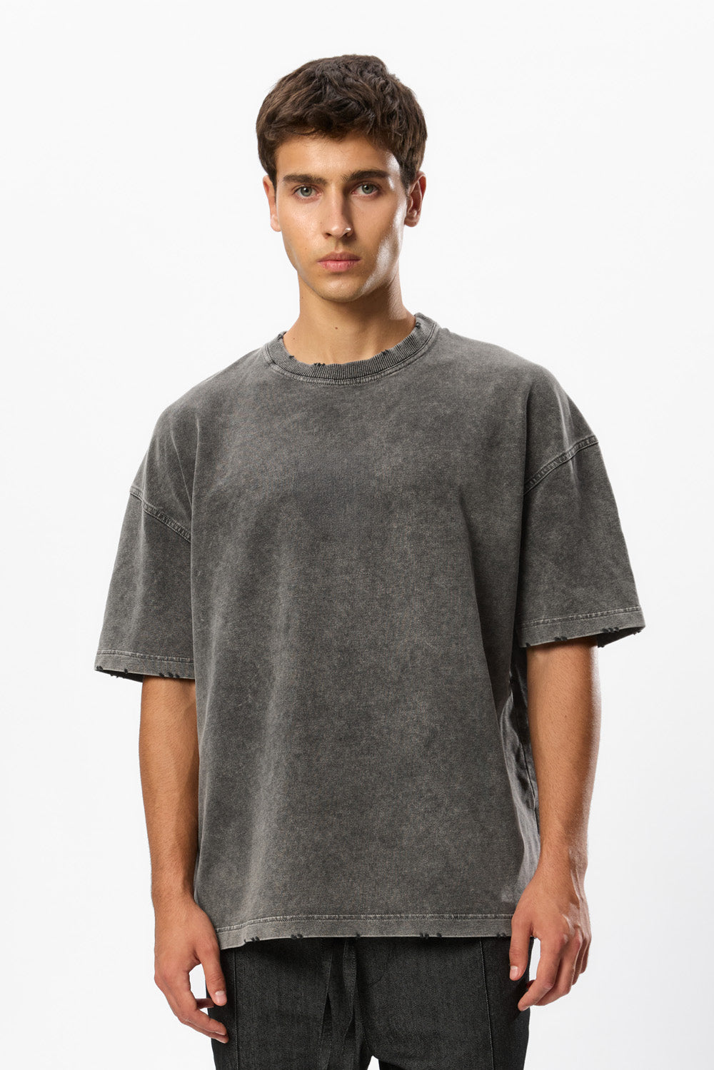 Tricou Gri Vintage Distressed
