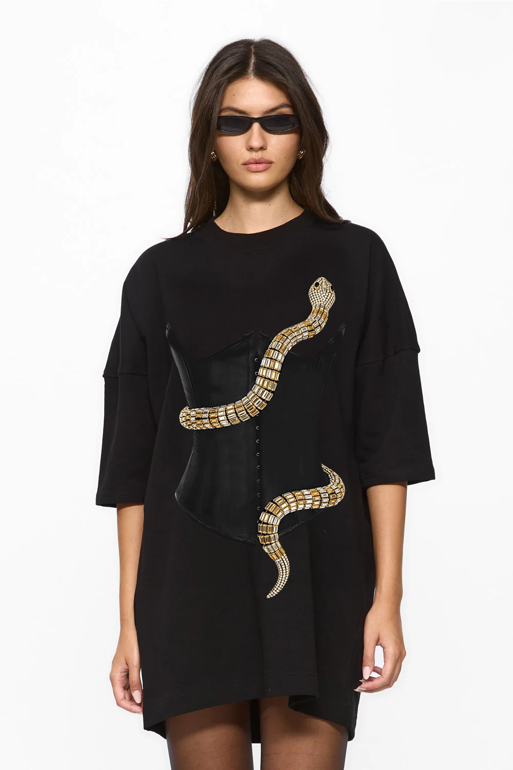 Eva Printed Black Dress