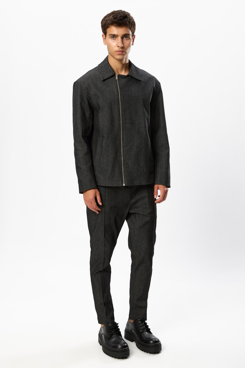 Pantaloni dark blue din denim Six V2