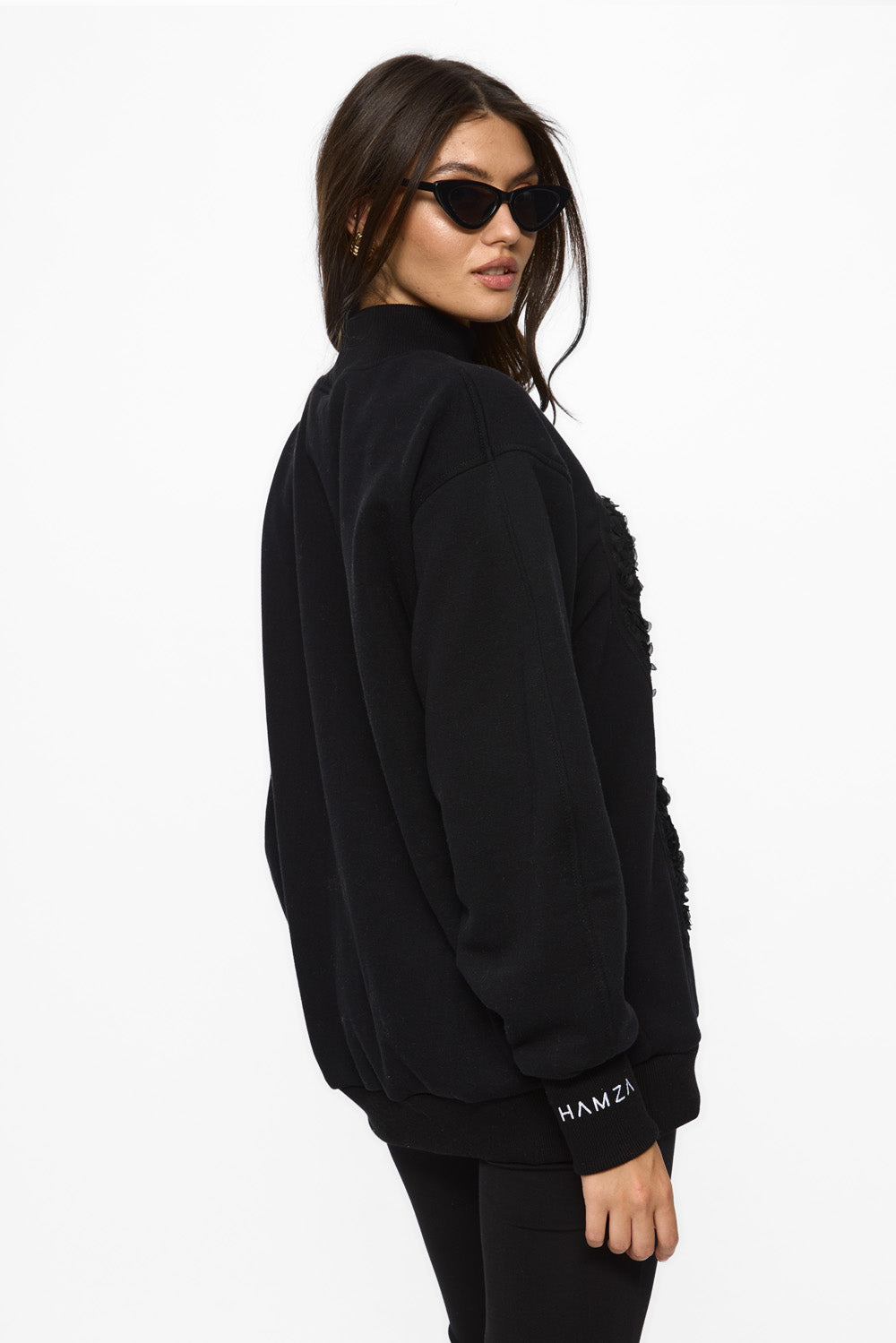 Helancă neagră flausata Kora Rose